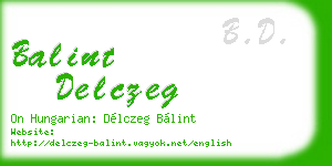 balint delczeg business card