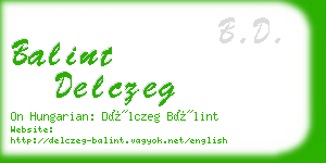 balint delczeg business card
